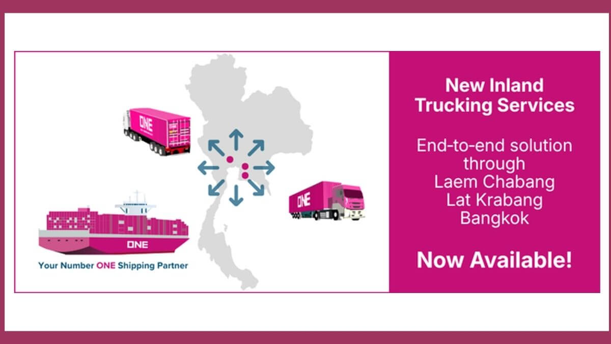 ONE mở dịch vụ vận tải nội địa tại Thái Lan