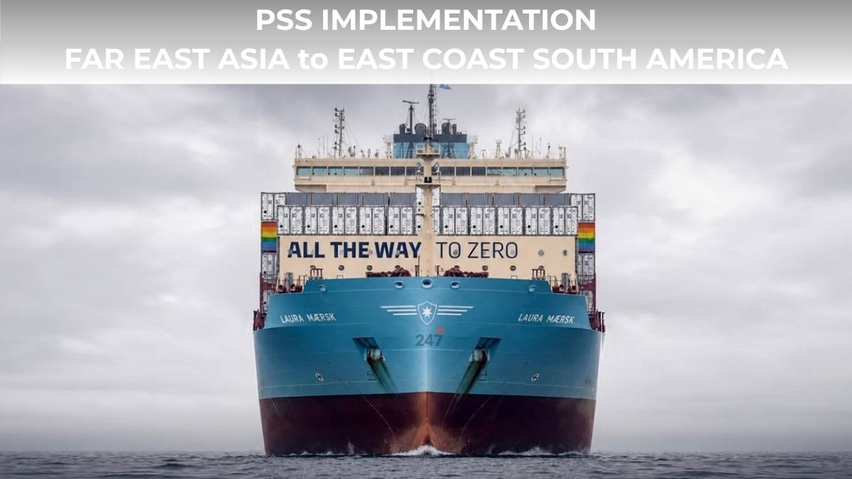 Maersk áp dụng phụ phí mùa cao điểm PSS tuyến Viễn Đông Châu Á đi Bờ Đông Nam Mỹ từ ngày 21/05/2026 với mức USD 1,000/container.