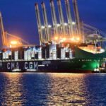 Tàu container CMA CGM NOTRE DAME tiếp nhiên liệu Bio-LNG tại cảng Rotterdam