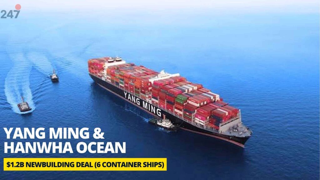 Yang Ming đặt Hanwha Ocean đóng 6 tàu container trị giá 1,2 tỷ USD